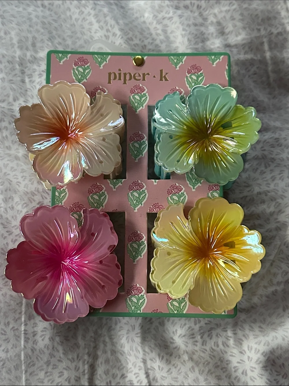 piper·k tropical floral hibiscus Hair Clips – limited edition